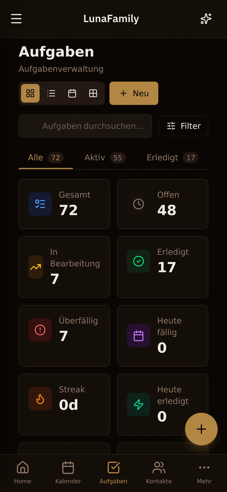 Die Aufgaben auf dem Handy